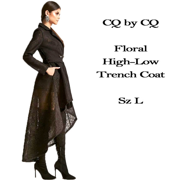 cq by cq Jackets & Blazers - Sz L CQ by CQ Floral High-low Trench